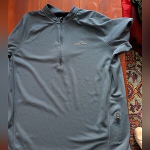 Eddie Bauer Navy Blue Quarter-Zip with Branded Zipper Pull